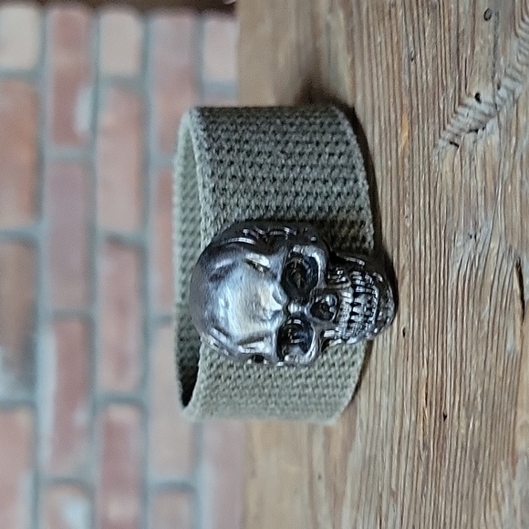 Hand Crafted Other - Military Style Skull Cuff Bracelet, unisex